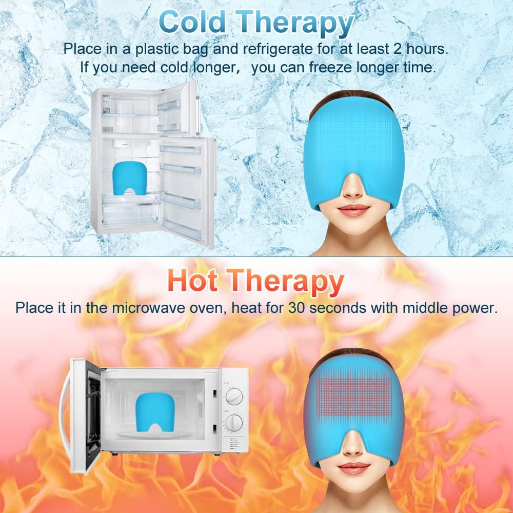 Gorro terapéutico para dolor de cabeza y migrañas de frío/calor