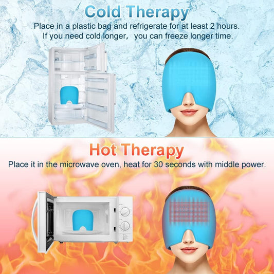 Gorro terapéutico para dolor de cabeza y migrañas de frío/calor